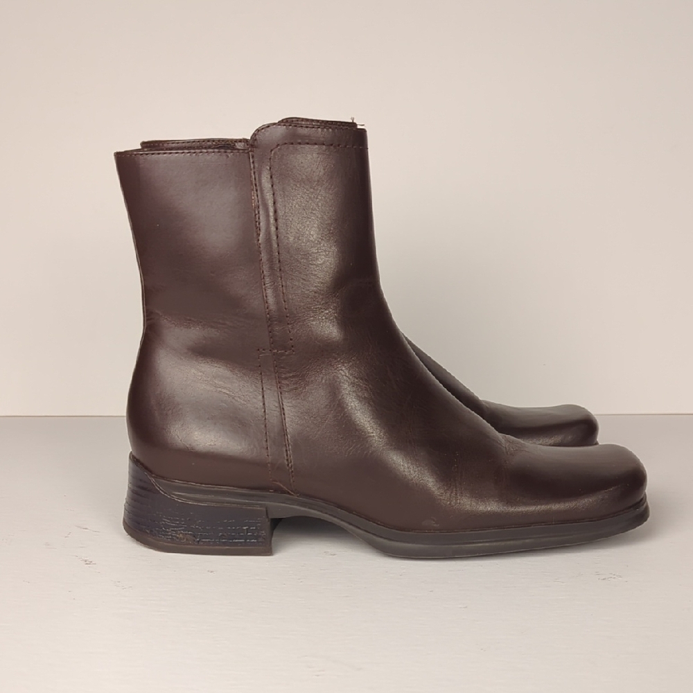 Nine West Brown Leather Heeled Ankle Boots